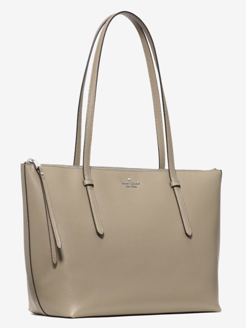 New Kate Spade All Day Large Tote Delicate Pebble Leather Oyster Shell
